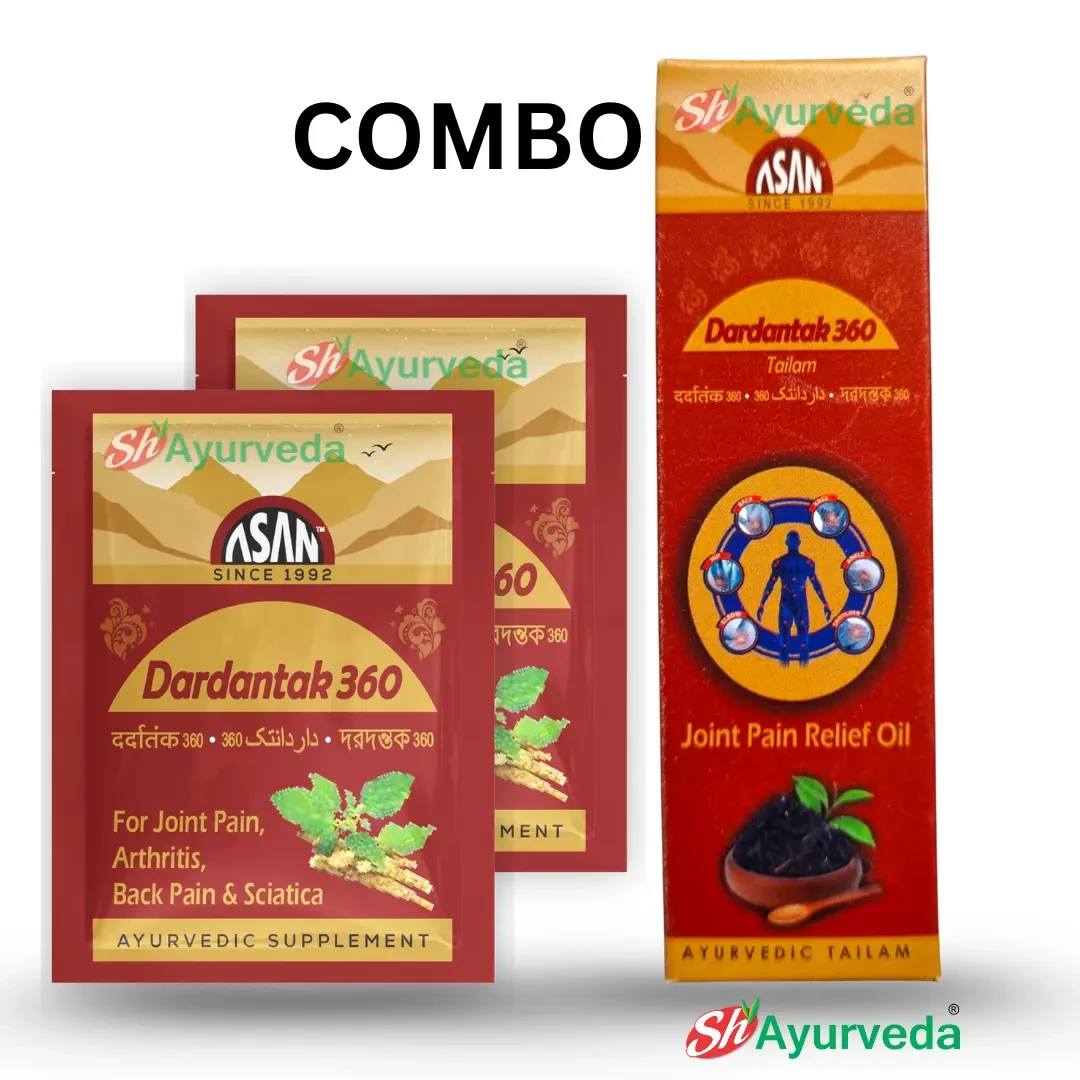 Dardantak 360 Combo Asan Herbals | 70 Pouches + 50ml Oil | Joint Pain & Arhtritis